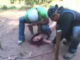 Unfortunate Redhead Girl Kidnapped Tied and Anal Fucked By Two Guys Outdoor