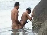 Amateur Couple Gets Caught Fucking On The Beach