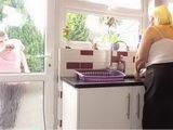 Chubby Busty Mature Woman In Sex Action In Kitchen With Her Sons Young Friend