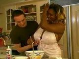 Huge Boobs BBW Ebony Stepmom Make A Delicious Chocolate Cake For Her Horny Stepson